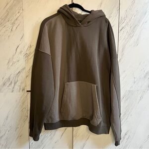 LCKR Patch Color Block Gray Fleece Hoodie SZ XL